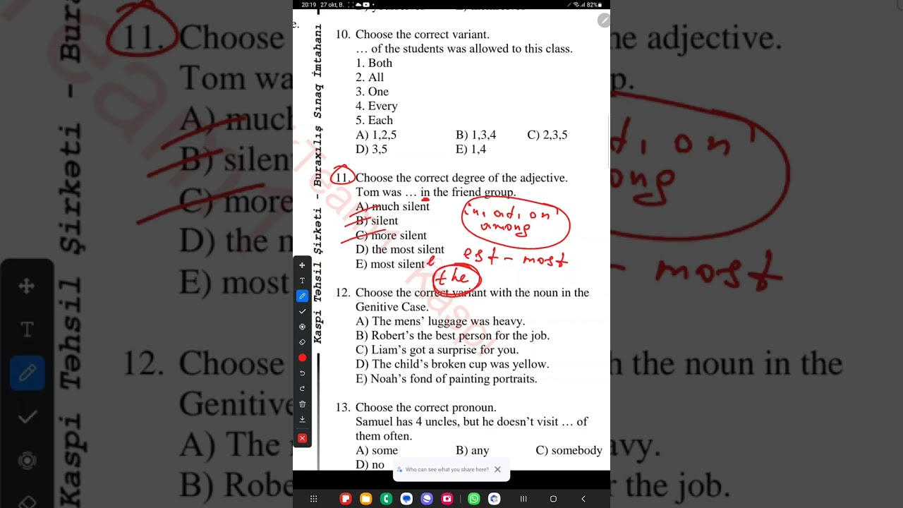 Kaspi sınaq izahı . 9-10 cu sinif