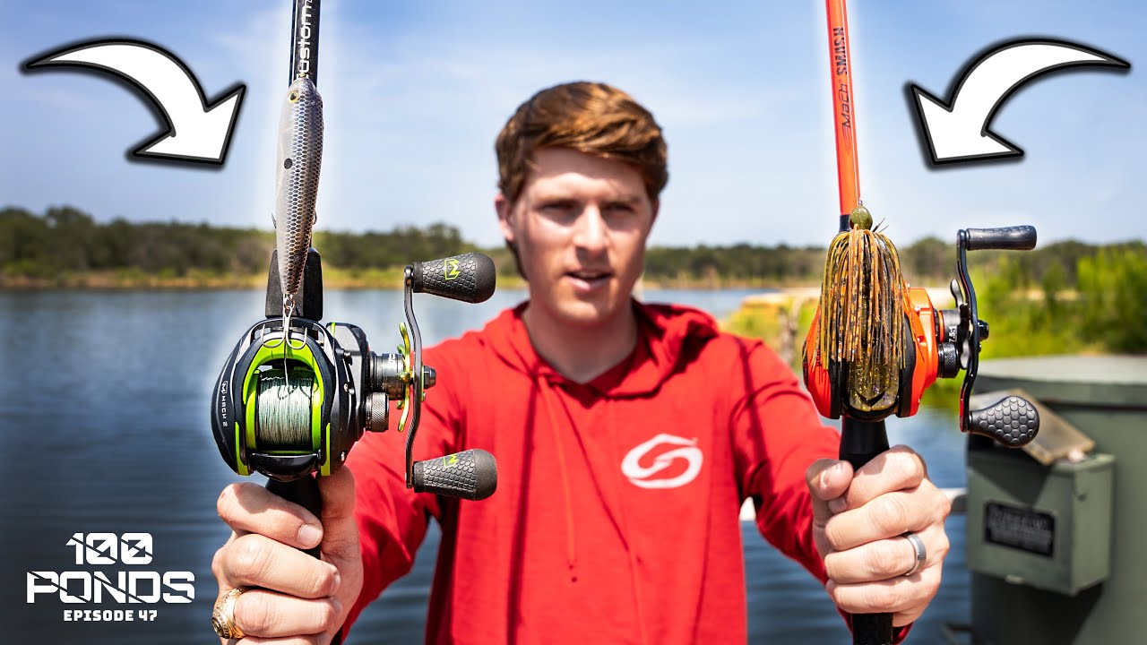 Topwater Vs. Jig For Pond Bass Fishing! (100 Ponds Ep. 47)