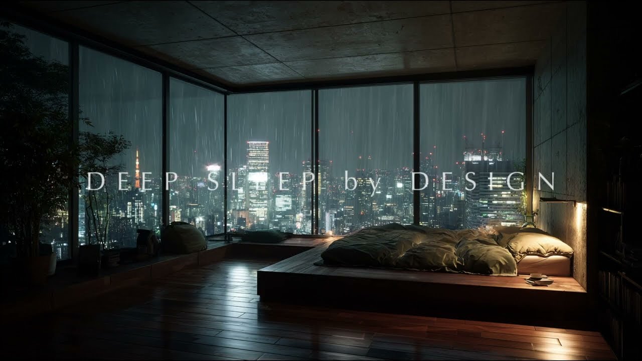 Calming Rain Sounds | Dark Interior for Sleep