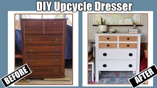 DIY Upcycle Dresser BEFORE & AFTER | Furniture Makeover | DIY Furniture Trash to Treasure