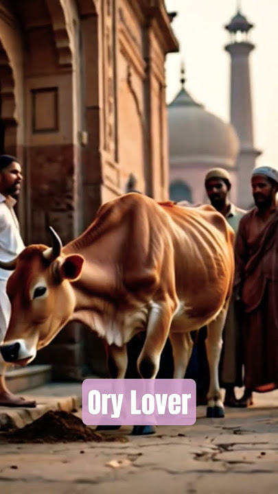a large brown cow was defecating behind the mosque and was surrounded by residents #cowlover #cow