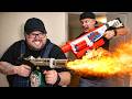 NERF WAR: Big Mike Gets a FLAMETHROWER!