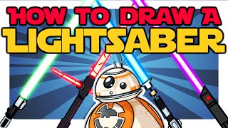 wars star lightsaber draw drawing photoshop easy flash