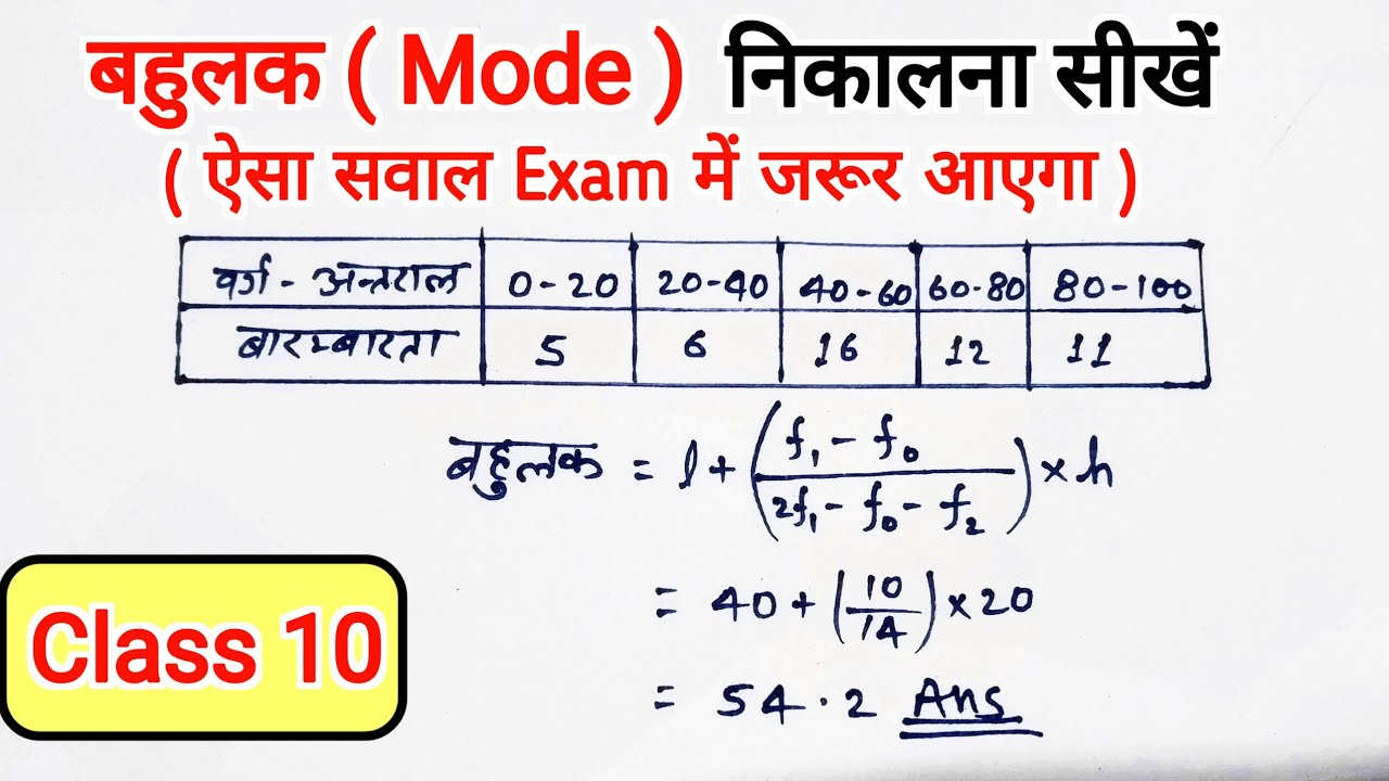 बहुलक कैसे ज्ञात करते हैं | Bahulak Kaise Nikale | Mode Kaise Nikale | Class 10 NCERT Maths