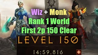 First 2man GR150 worldwide in Season 24 SUPER CLOSE Wizard + Monk Rank 1 with 4 Tiers Lead