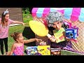 Kids pretend play with food toys greedy granny ice cream shop