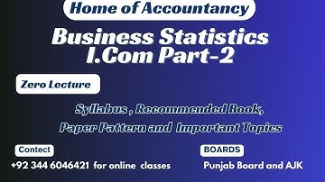 Business Statistics Part -2 || Zero lecture || Paper Pattern, Syllabus, Recommended Book ||