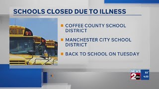 Coffee County, Manchester schools closed due to illness