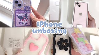 asmr unboxing  iphone 13 and cute phone cases (bear, wavy, kuromi cases)