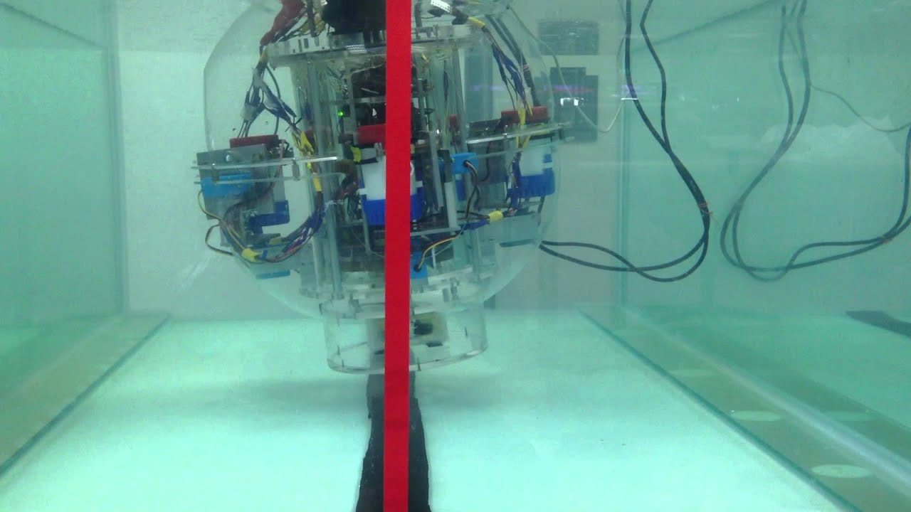 Spherical Underwater Robot - Line tracking (Front view) - YouTube