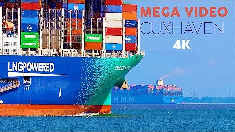 5 Hours Mega Video Ship Spotting at Cuxhaven Kugelbake - 4K