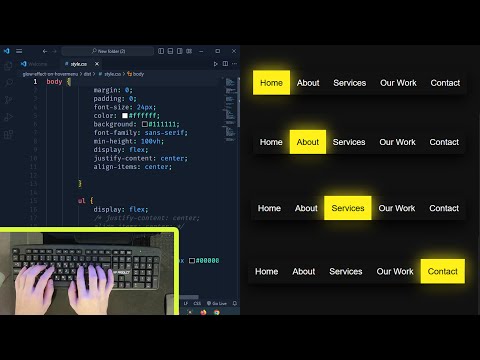 Create a Stunning Glow Effect on Hover Menu | HTML & CSS Tutorial