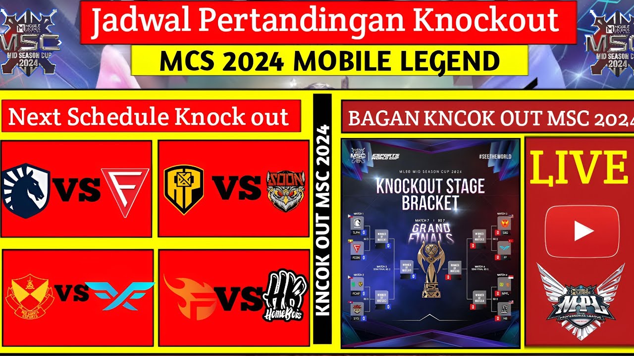 JADWAL PERTANDINGAN KNOCK OUT MSC 2024 RIYADH X EWC -MOBILE LEGEND BANG ...
