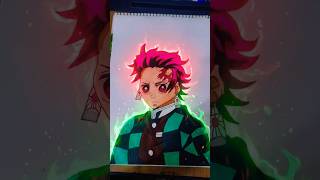 I Drew Tanjiro’s Fire Dragon Form! 🐉 #shorts #anime