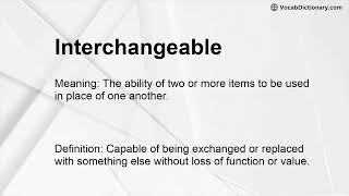 Interchangeable Meaning