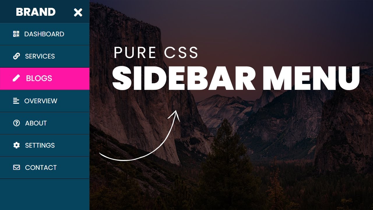 Sidebar Menu using Html and CSS - YouTube