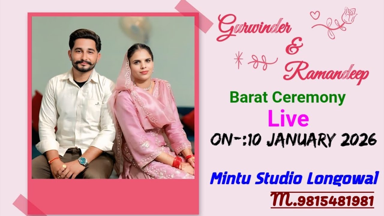 GURWINDER💞RAMANDEEP/LIVE WEDDING CEREMONY!! MINTU PHOTOGRAPHY LONGOWAL M.98154-81981