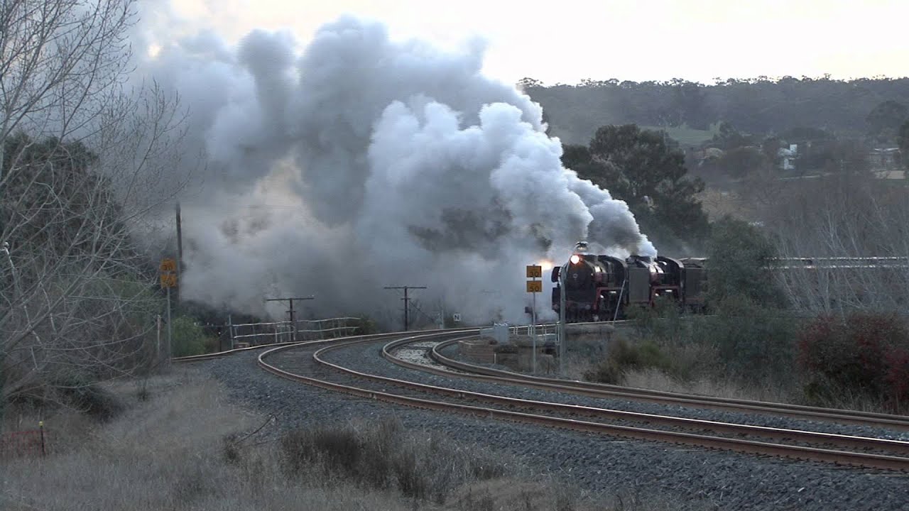 Australian Steam Trains 4 Steam trains parallel side by side YouTube