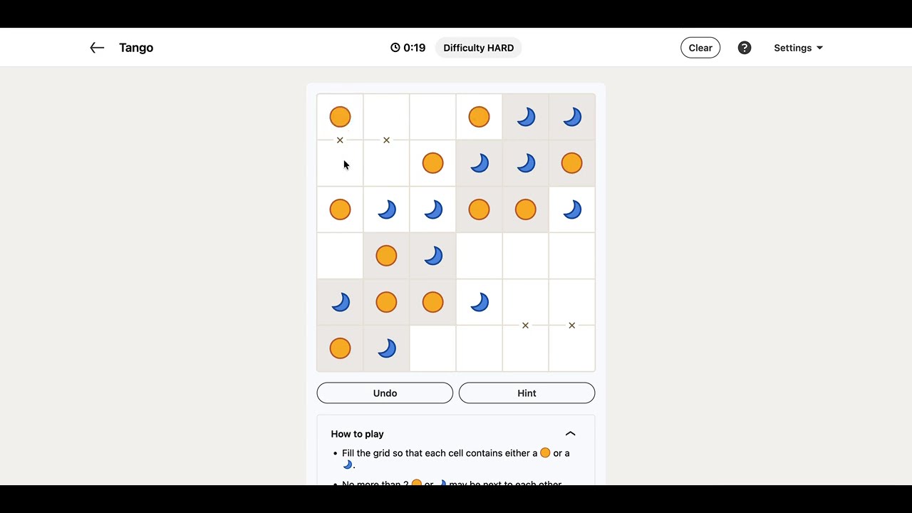 LinkedIn Tango Answer Today - Puzzle 