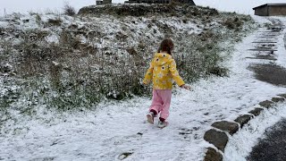 Snow falls as winter arrives in Cornwall