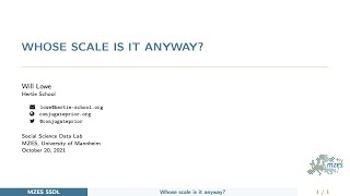 Whose scale is it anyway?