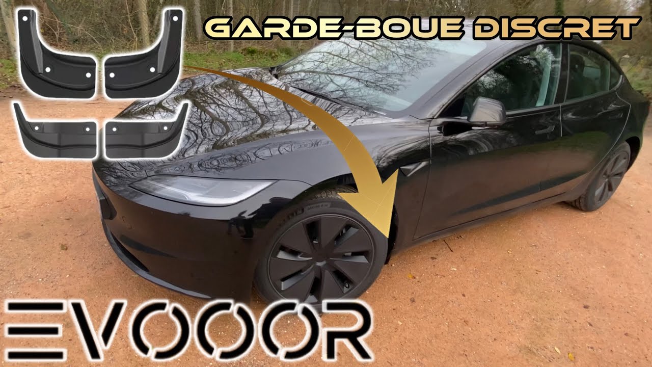 Installation garde-boue EVOOOR Model 3 2024 highland 🔥 Pose facile  protection qualité Tesla TM3 M3 