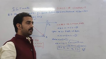 CHAPTER 8 CLASS IX The sides BA And DC of a quadrilateral ABCD are produced Prove that a+b=x+y.