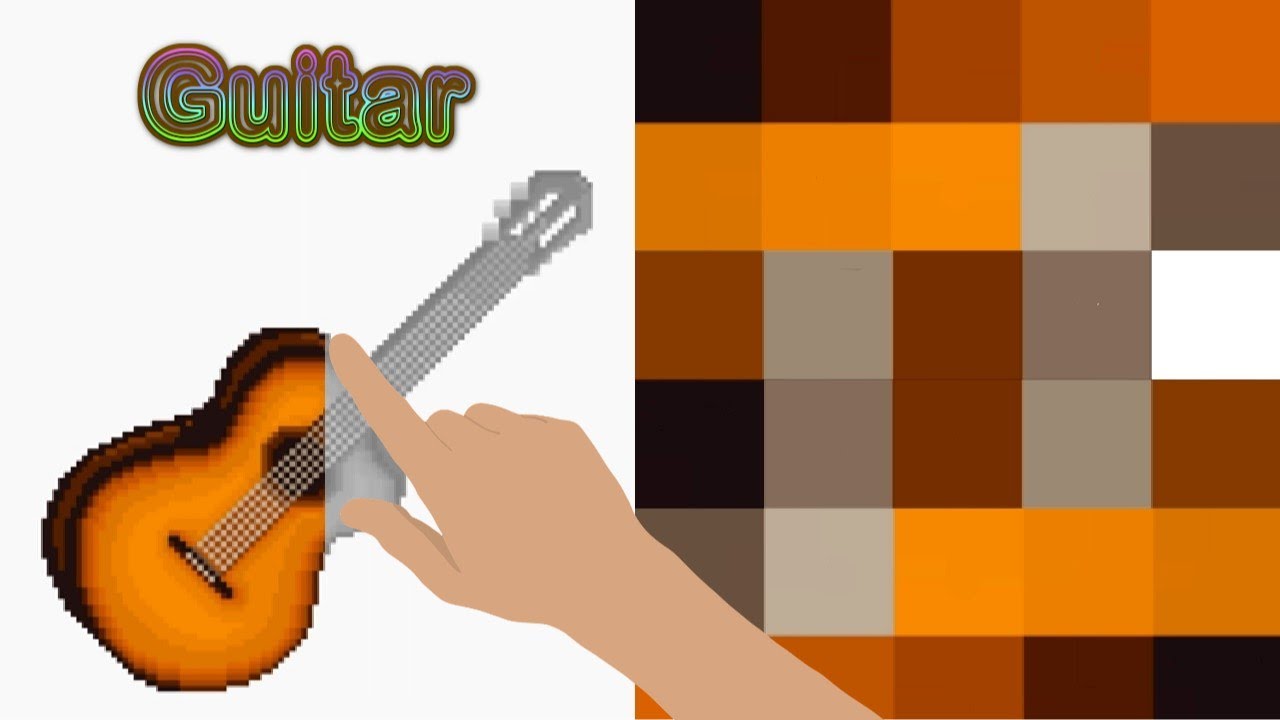 Guitar :: Colour Pixel Art Colouring - YouTube