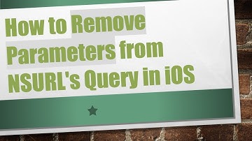 How to Remove Parameters from NSURL