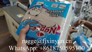 Semi automatic two heads napkin tissue paper plastic bags packing machine