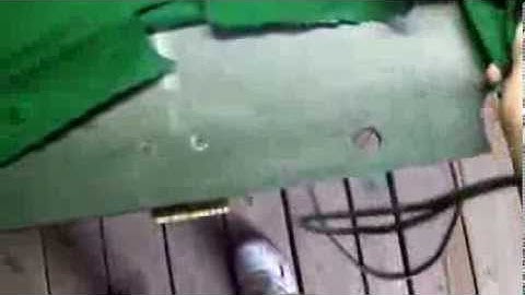 Replacing pool table cloth and leveling the pool table. Using no staples