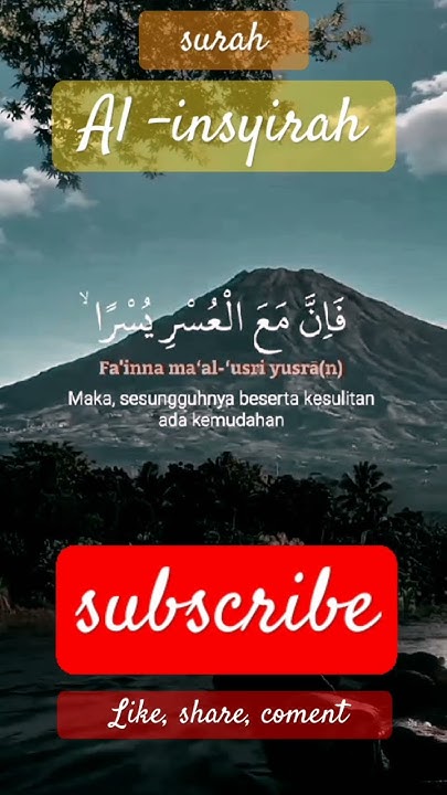 surah insyirah #islamicscripture #quranchapter #feedshorts #quotes # ...