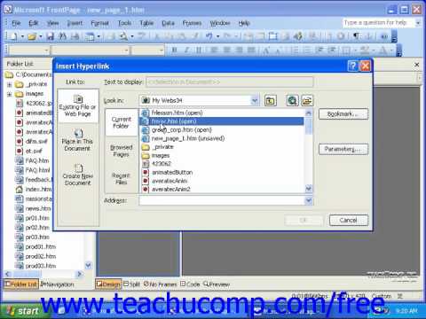 FrontPage Tutorial Setting the Initial Page Microsoft Training Lesson 12.2
