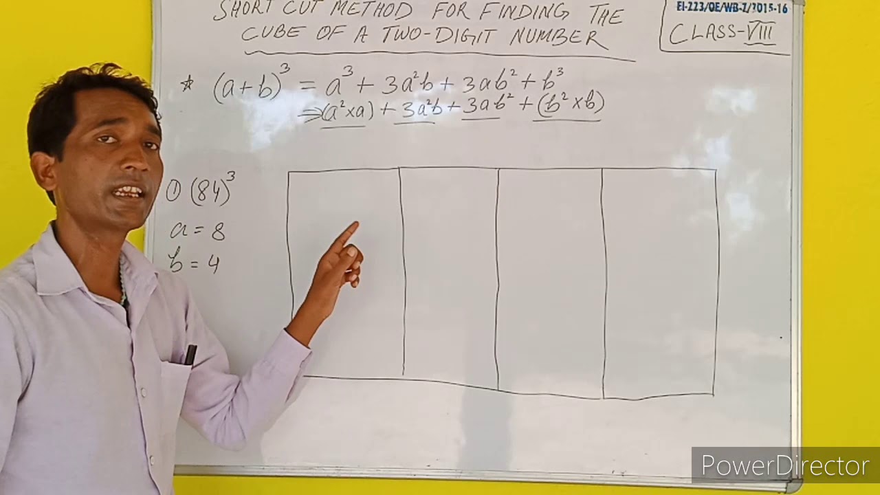 SHORT CUT METHOD FOR FINDING CUBE OF A TWO- DIGIT NUMBER CLASS- VIII ...