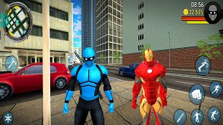 Blue Ninja Spiderman Rope hero new blue baby #23 Android Gameplay screenshot 2