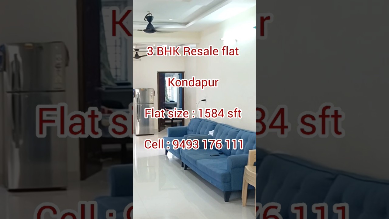 3BHK Resale flat for sale in kondapur || Resale flat for sale in kondapur Hyderabad