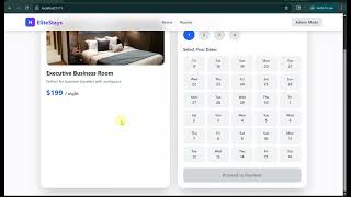 🏨 EliteStays – Luxury Hotel Booking &amp; Management System UI | React + Tailwind CSS