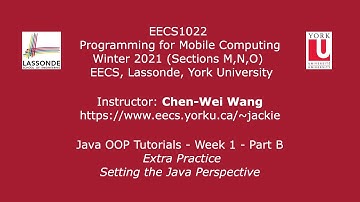 [HD] EECS1022 W21 - Java Tutorials - Week 1 - Part B - Setting Java Perspective