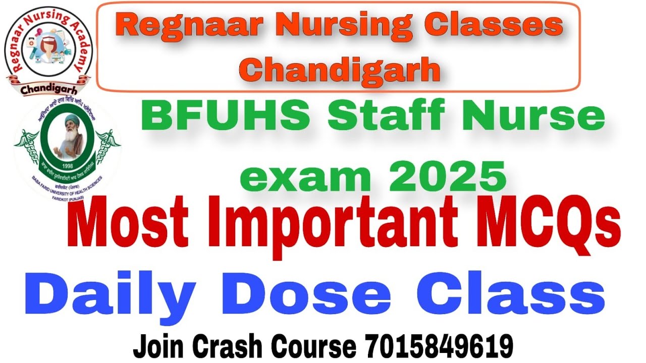 DHS Punjab Staff Nurse Most Important Questions#DhspunjabStaffnurse join 7015849619