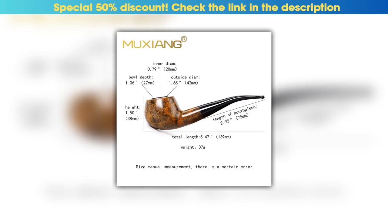 Editor’s Choice MUXIANG briar tobacco pipe handmade tomato pipe thick bowl wall 9mm pipe channel cu