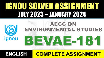 BEVAE 181 Solved Assignment 2023-24 | bevae-181 solved assignment In English | July 2023 to Jan 2024