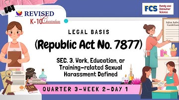 TLE 8   QUARTER 3   WEEK 2 Day 1 Republic Act No.  7877
