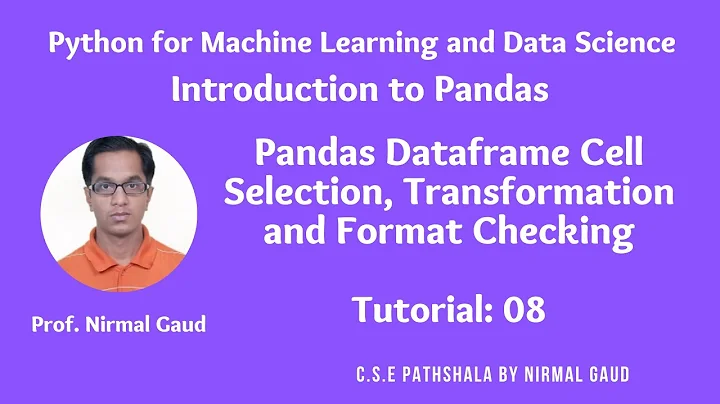 Introduction to Pandas (Tutorial 8):Pandas Dataframe Cell Selection, Transformation, Format Checking
