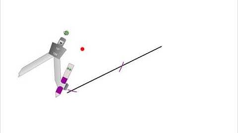 Construction of a perpendicular line through a point not on the line