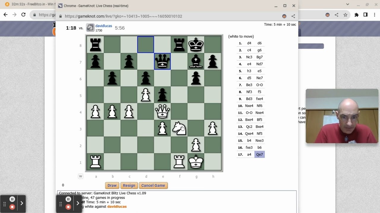 Blitz Chess: KID Neutralized by Pawn Structure + Active Knight  Beware  of Stalemate at the End!