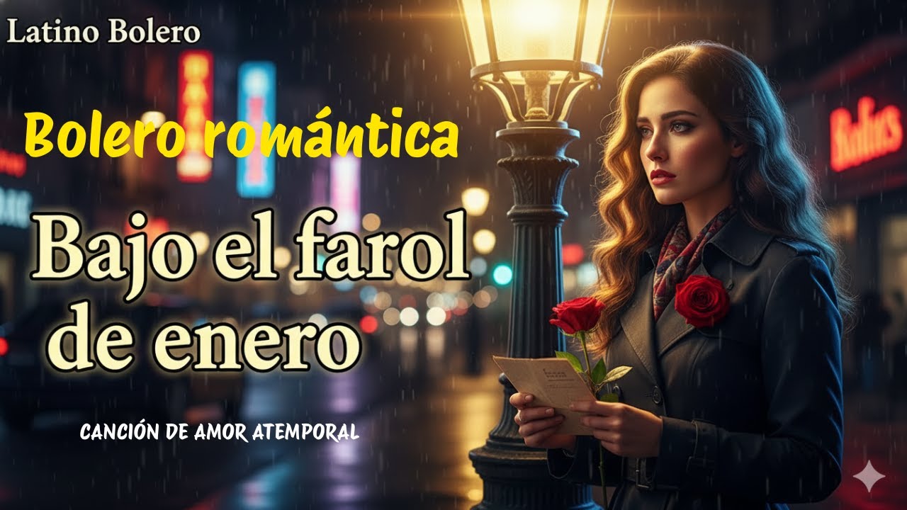 Bajo el farol de enero, Bolero romántico en español, Letra completa, Latino Bolero
