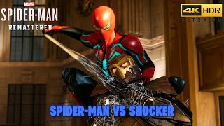 Spider man vs Shocker Boss fight || SPIDER-MAN REMASTERED || 4K 60FPS