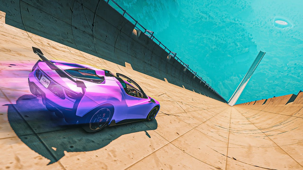 Huge MEGA RAMP! BeamNG Map Mod Mega Ramp YouTube