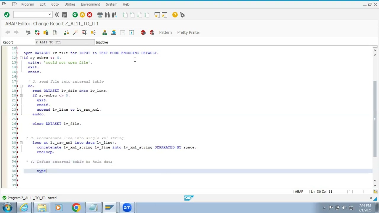 How to read XML file DATA from Application server and pass into internal Table