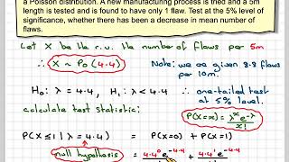 Testing the observed mean of a Poisson distribution using a calculator